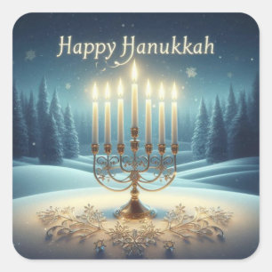 Adesivo Quadrado Happy Hanukkah