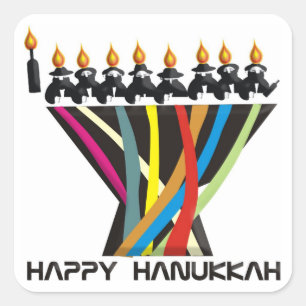 Adesivo Quadrado Happy Hanukkah