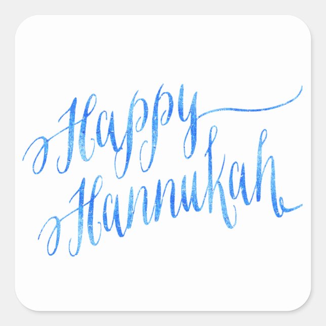 Adesivo Quadrado Happy Hanukkah Chanukah HANNUKKAH HANUKA (Frente)