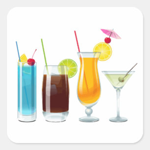 Adesivo Quadrado Happy hour