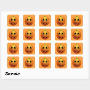 Adesivo Quadrado Happy Jack o' Lanterna Halloween Sticker