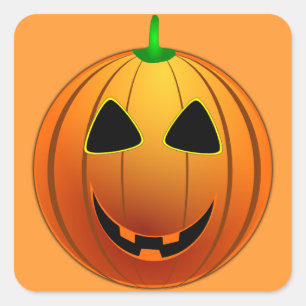 Adesivo Quadrado Happy Jack o' Lanterna Halloween Sticker