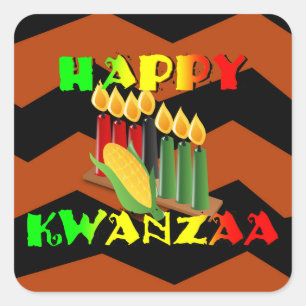 ADESIVO QUADRADO HAPPY KWANZAA