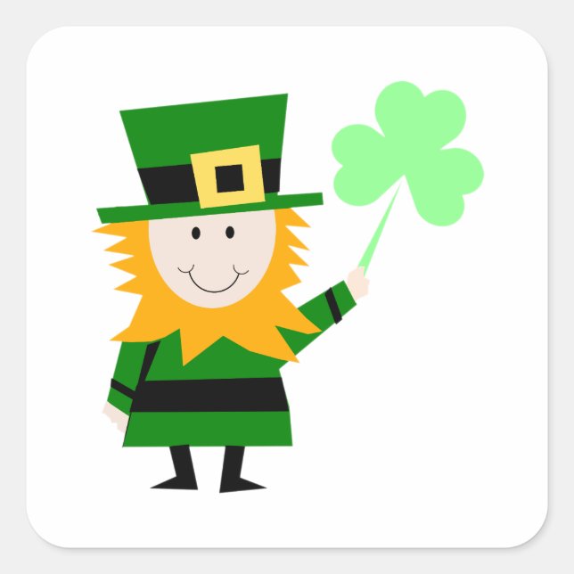 Adesivo Quadrado Happy Little Leprechaun (Frente)