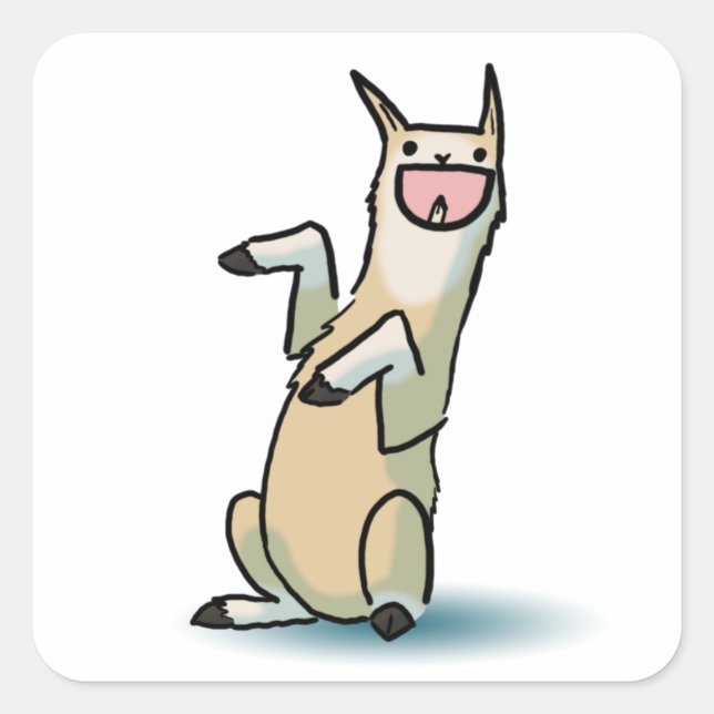 Adesivo Quadrado Happy Llama (Frente)