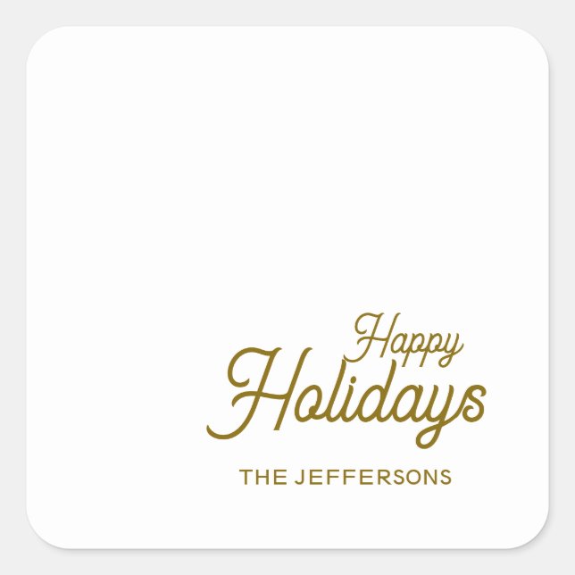 Adesivo Quadrado Happy New Year Merry Christmas Seasonal Family (Frente)