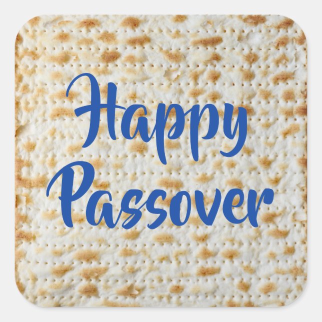 Adesivo Quadrado Happy Passover Matzah (Frente)