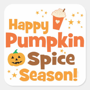 Adesivo Quadrado Happy Pumpkin Spice Season