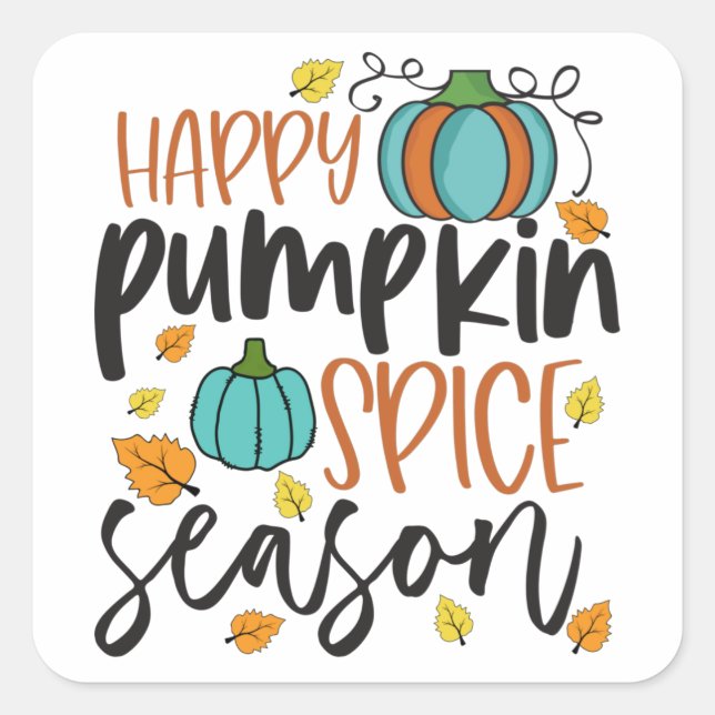 Adesivo Quadrado Happy Pumpkin Spice Season (Frente)