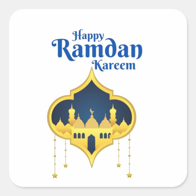 Adesivo Quadrado Happy Ramadan Kareem 2022 (Frente)