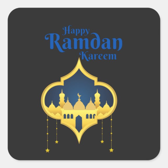 Adesivo Quadrado Happy Ramadan Kareem 2022 (Frente)
