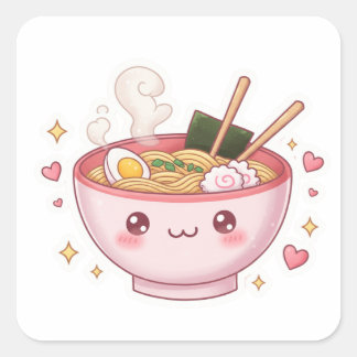 Adesivo Quadrado Happy Ramen – Cute & Tasty Vibes!