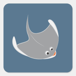 Adesivo Quadrado Happy Stingray