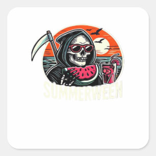 Adesivo Quadrado Happy Summerwin Grim Reaper Watermelon Summer Hal