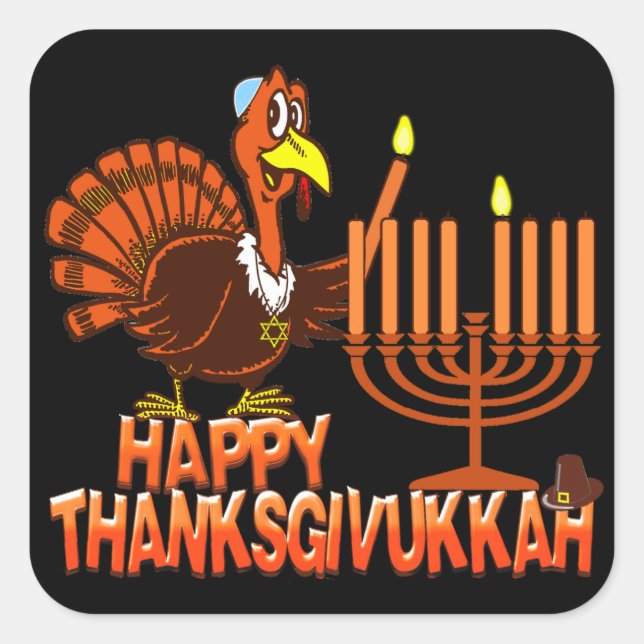 Adesivo Quadrado Happy Thanksdokah Stickers (Frente)