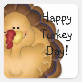 Adesivo Quadrado Happy Turkey Day Sticker