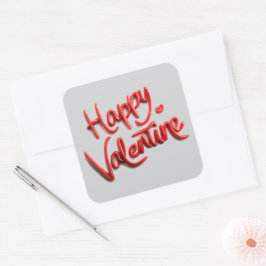 Adesivo Quadrado Happy Valentine Stickers for Cards & Gifts