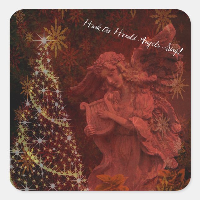 Adesivo Quadrado Hark the Harold Angels Sing Sticker (Frente)