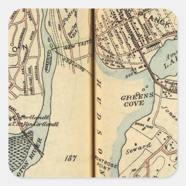 Adesivo Quadrado Harmon Park, Nova Iorque (Frente)