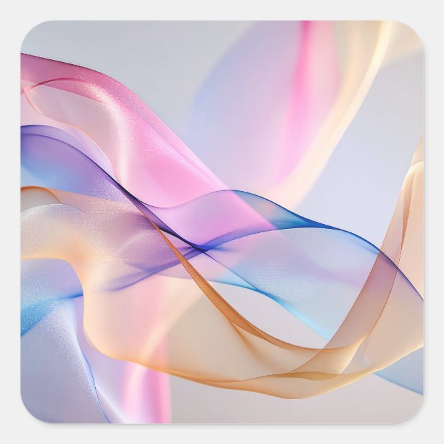 Adesivo Quadrado Harmonia Fluida em Movimento (Frente)