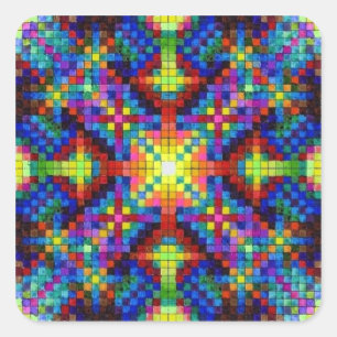 Adesivo Quadrado Harmonic Crystal Mandala Sticker