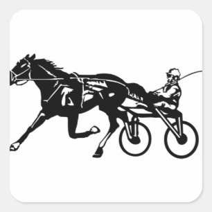 Adesivo Quadrado Harness Horse Racing