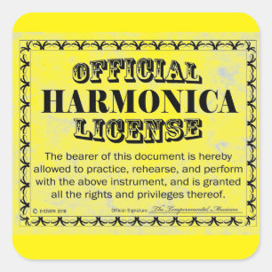 Adesivo Quadrado Harnonica License Square Sticker