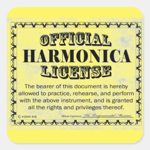 Adesivo Quadrado Harnonica License Square Sticker