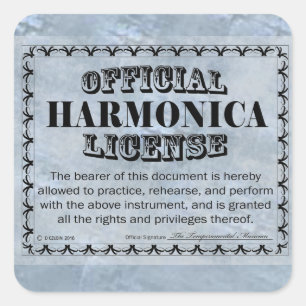 Adesivo Quadrado Harnonica License Square Sticker