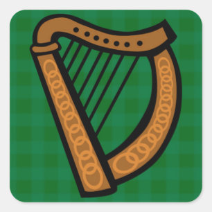 Adesivo Quadrado Harp Celta Irlandesa