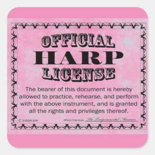 Adesivo Quadrado Harp License Square Sticker
