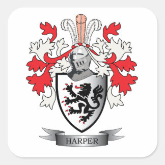 Adesivo Quadrado Harper Family Crest Casaco de Armas