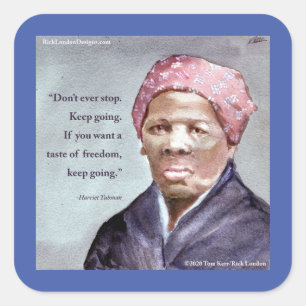 Adesivo Quadrado Harriet Tubman & Quote