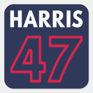 Adesivo Quadrado Harris 47 III - Kamala Harris Para Presidente