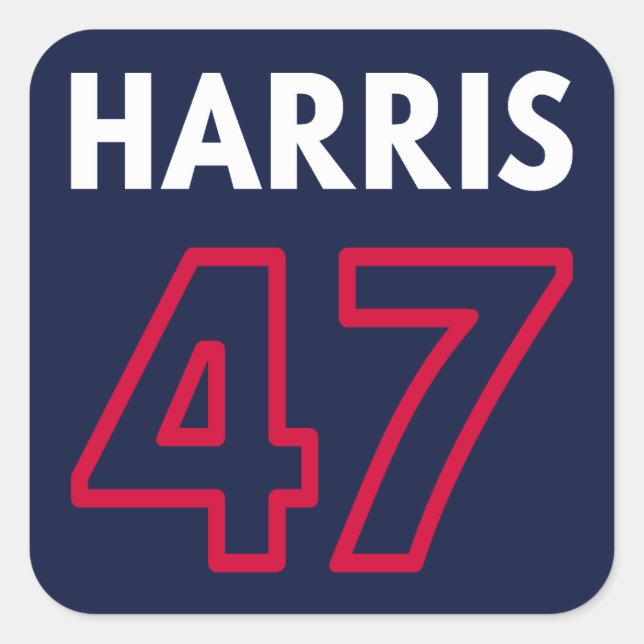 Adesivo Quadrado Harris 47 III - Kamala Harris Para Presidente (Frente)