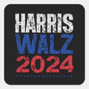 Adesivo Quadrado Harris Waltz 2024 Eleição Kamala Harris Tim Waltz