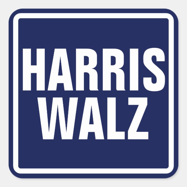 Adesivo Quadrado Harris-Walz (Frente)
