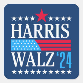 Adesivo Quadrado Harris Walz 2024