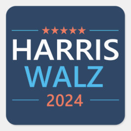 Adesivo Quadrado Harris Walz 2024 para Presidente