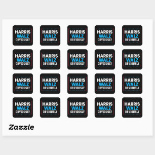 Adesivo Quadrado Harris Walz obviamente