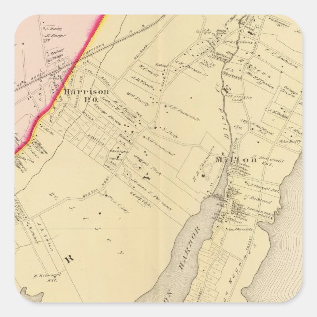 Adesivo Quadrado Harrison, Rye, Nova Iorque 2 (Frente)