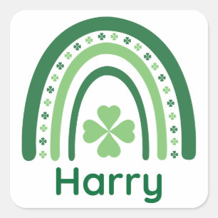Adesivo Quadrado Harry Name Clover Boho Rainbow