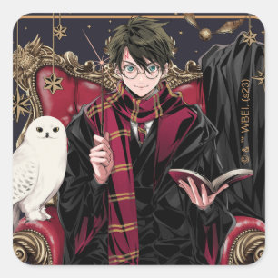 Adesivo Quadrado HARRY POTTER™   Anime HARRY POTTER™ Sentado