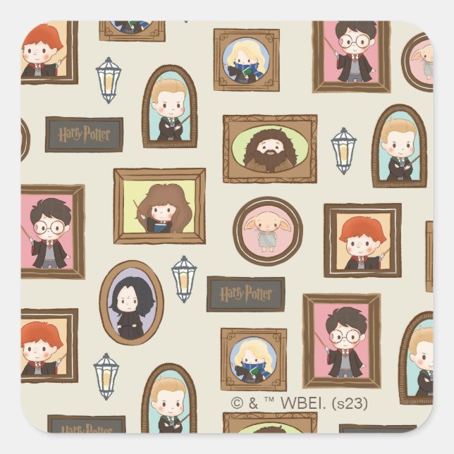 Adesivo Quadrado HARRY POTTER™ Chibi Picture Frame Patterno (Frente)