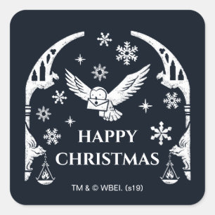 Adesivo Quadrado HARRY POTTER™ Hedwig Delivering Holiday Letter