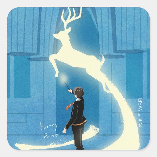 Adesivo Quadrado HARRY POTTER™ Patronus Painting (Frente)