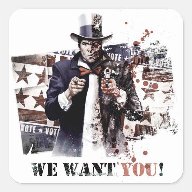 Adesivo Quadrado Harvey Dent - We Want You! (Frente)