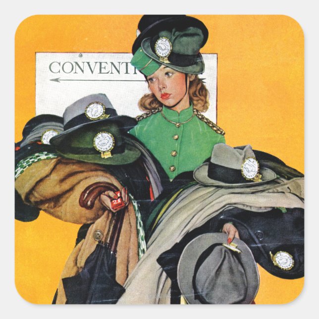 Adesivo Quadrado Hatcheck Girl (Frente)