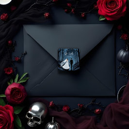 Adesivo Quadrado Haunted Castle Halloween Wedding or Engagement