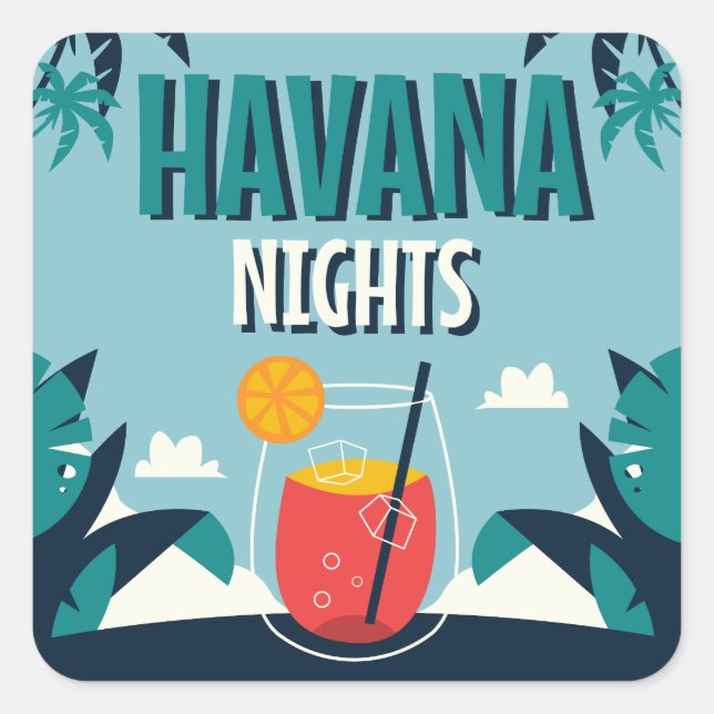 Adesivo Quadrado "Havana Nights" (Frente)